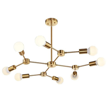 World of Chandelier E26 Brass 8-Light Semi Flush Mount