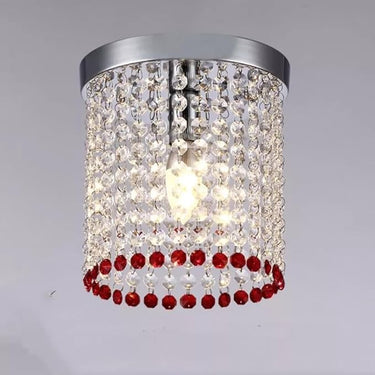 WOKE Modern Crystal Bead Flush Mount 1-Light 8 Inch