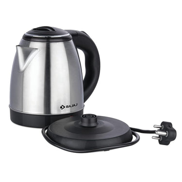Bajaj 1.2L DLX SS Electric Kettle 1500W Black & Silver | Cordless 360° Swivel Base
