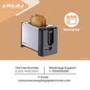 Bajaj ATX 3 750-Watt Pop-up Toaster, 2-Slice Automatic Pop up Toaster, Black and Silver 2 year warranty