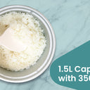 Bajaj Majesty New RCX 3 Multifunction Rice Cooker 1.5L, 350W with Steamer Basket (White & Pink)