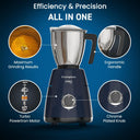 Crompton Ameo PRO 750W Mixer Grinder with Maxi Grind Technology Vent X 3 Stainless Steel Jars Black and Blue