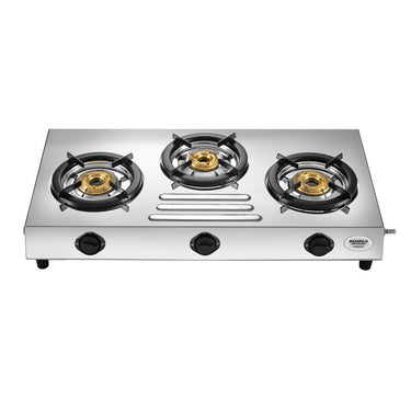 Maharaja Whiteline Aventus 3 Burner Gas Stove - Stainless Steel, Silver