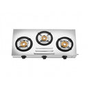 Maharaja Whiteline Aventus 3 Burner Gas Stove - Stainless Steel, Silver






