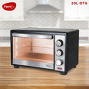 Pigeon 20L Electric Oven OTG with Grill & Rotisserie - Perfect for Grilling & Baking Cakes (Grey) by Bijli ki dukan