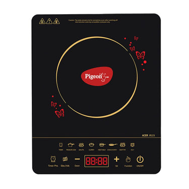 Pigeon Acer Plus Induction Cooktop 1800W with 8 Preset Menus (Black, Touch Panel)