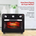 Pigeon Air Fryer Oven 25L - 2-in-1 OTG & Airfryer - 1400W Air Fry, Bake, Toast, Broil & Defrost (Black) by Bijli ki Dukan