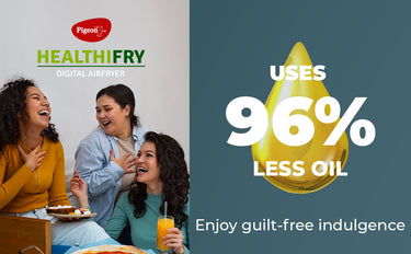 Pigeon Healthifry Digital Air Fryer with 4.2L Non-Stick Basket, 1200W – Green 96%