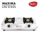 Pigeon by Stovekraft Favourite Maxima Stainless Steel LPG stove 2 Burner Gas Stove, Manual Ignition, standard (Silver) 