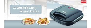 Prestige 800W Grill Sandwich Toaster – Non-Stick Heating Plates Black (PGMFB)