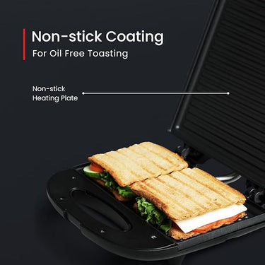 Prestige 800W Grill Sandwich Toaster – Non-Stick Heating Plates Black (PGMFB)