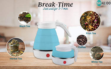SKADIOO Electric Kettle 600W - Portable Foldable Hot Water & Tea Coffee Maker for Travel Break