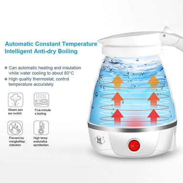 SKADIOO Electric Kettle 600W - Portable Foldable Hot Water & Tea Coffee Maker for Travel, Office Desk (color may vary)